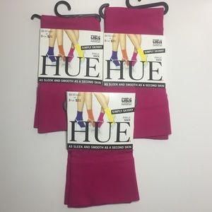 3 pairs HUE simply skinny ankle sock dark rose B9